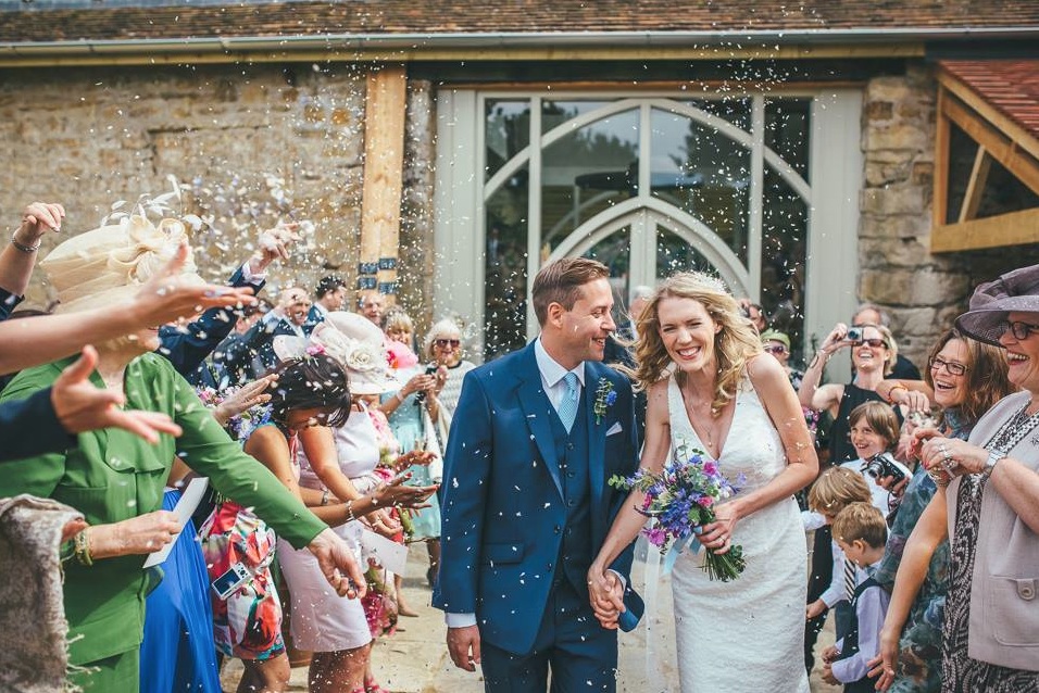 Tithe Barn wedding couple